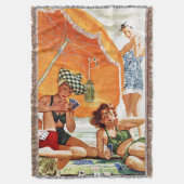 アレックス・ロスのビーチでのカードゲーム スローブランケット (正面縦)