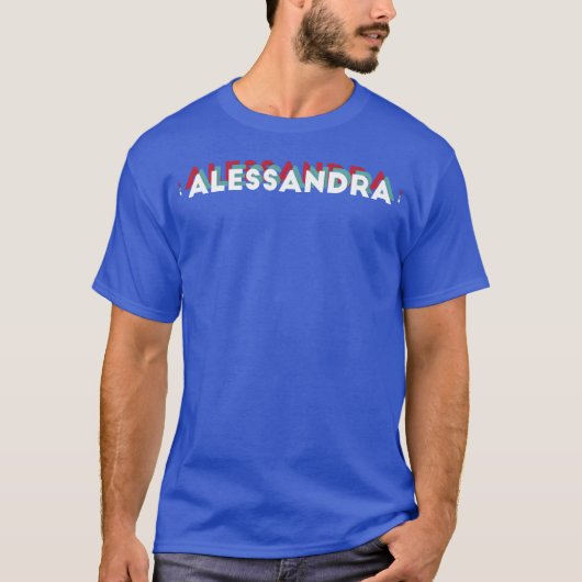 アレッサンドラ 名前 おもしろ 名前 アレッサンドラ 80年代 テーマ Tシャツ (正面)