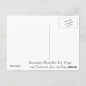 アレッサンドロBotticelliのヴァージンおよび子供 ポストカード (裏面)