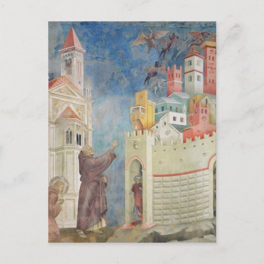 アレッツォから悪魔の追放， 1297-99 ポストカード (正面)