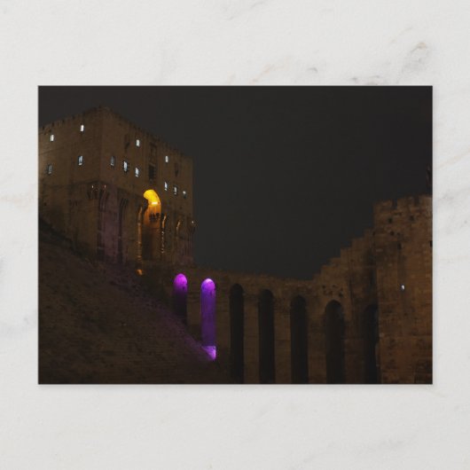 アレッポ城夜城 – シリア ポストカード (正面)