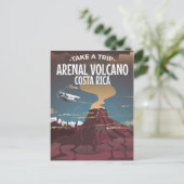 アレナルボルケーノコスタリカヴィンテージ漫画 ポストカード (スタンド正面)