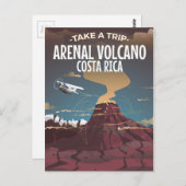 アレナルボルケーノコスタリカヴィンテージ漫画 ポストカード (正面/裏面)