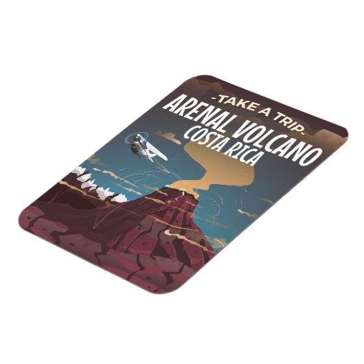 アレナル火山コスタリカヴィンテージ漫画のポスター マグネット (左側)