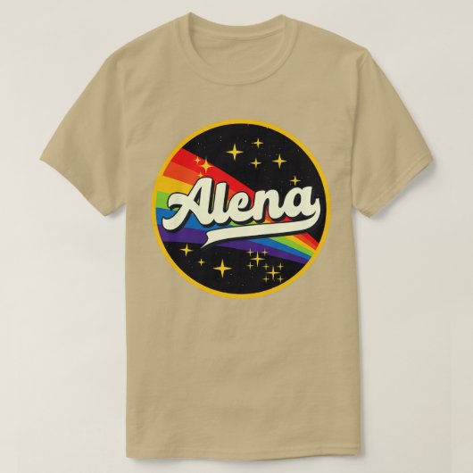 アレナレインボーイン宇宙ヴィンテージスタイル Tシャツ (デザイン正面)