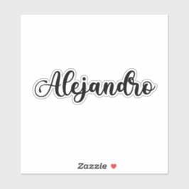 アレハンドロ名 – 手書き書道 シール