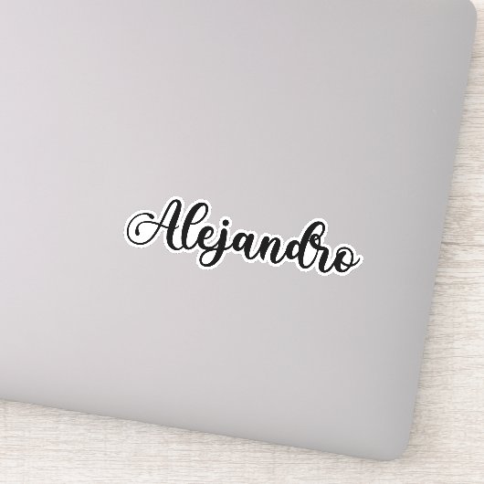 アレハンドロ名 – 手書き書道 シール (詳細)