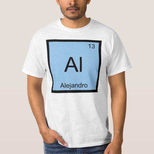 アレハンドロ 名前 化学 元素 周期表 Tシャツ (正面)