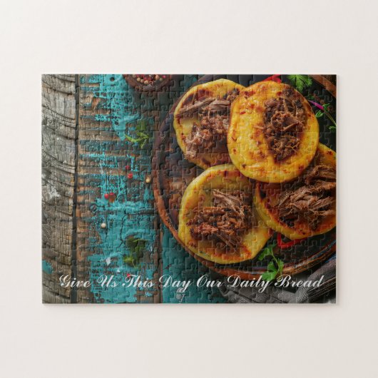 アレパブレッド祈りの言葉語パーソナライズされた ジグソーパズル (横)