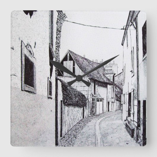 アレフランスのースケッチ時計 スクエア壁時計 (正面)