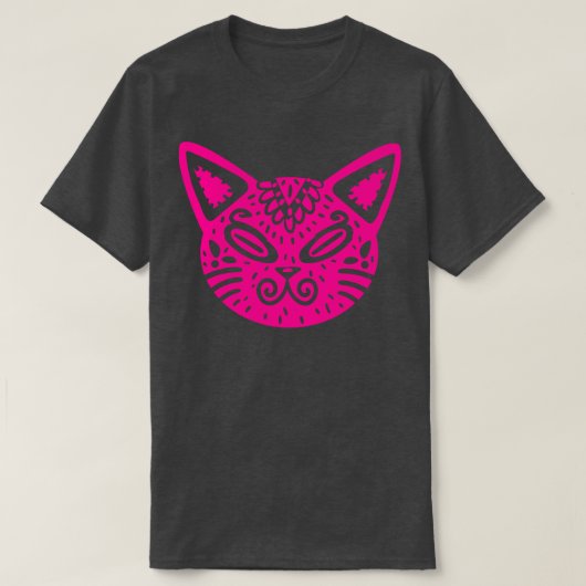 アレブリエカラフルキャットヘッド Tシャツ (デザイン正面)