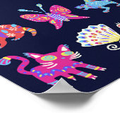 アレブリエパーソナライズされたメキシカン動物フォークアート ポスター (角)