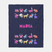 アレブリエパーソナライズされた毛布メキシコの芸術動物 フリースブランケット (正面)