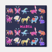 アレブリパーソナライズされたエメキシコ動物フォーク マグネット (正面)