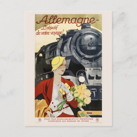 アレマーニュ・ドイツ鉄道ヴィンテージポスター1928 ポストカード (正面)