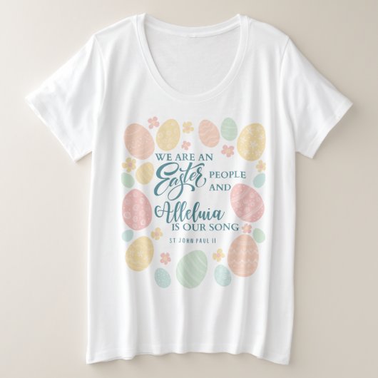 アレリア復活祭エッグ プラスサイズTシャツ (デザイン正面)