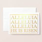 アレリア・カトリック復活祭の挨拶 箔カード (封筒付き正面)