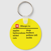 アレルギーおよび状態 キーホルダー (正面)