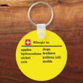 アレルギーおよび状態 キーホルダー (正面)