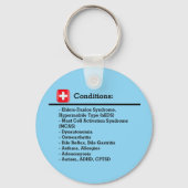 アレルギーおよび状態 キーホルダー (裏面)