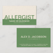 アレルギーはっきりした者 名刺 (正面/裏面)