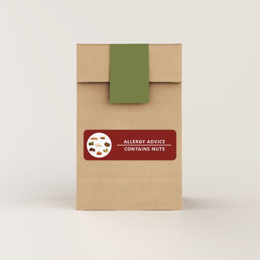 アレルギーアドバイスにナッツ製品ラベルシールが含まれる ラベル