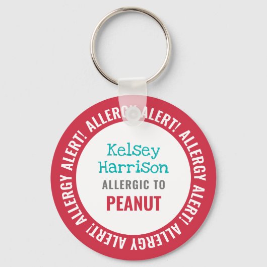 アレルギーカスタマイズ警告キッズスクール キーホルダー (正面)