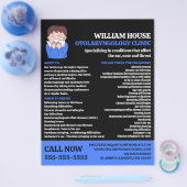 アレルギーデザイン、耳鼻咽喉科医、耳鼻咽喉科 チラシ (シングル)