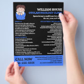 アレルギーデザイン、耳鼻咽喉科医、耳鼻咽喉科 チラシ (手)