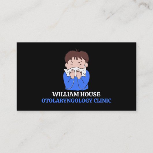 アレルギーデザイン、耳鼻咽喉科医、耳鼻咽喉科 名刺 (正面)