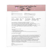 アレルギーパッチテストバラ金ゴールド同意型枠 ノートパッド (正面)