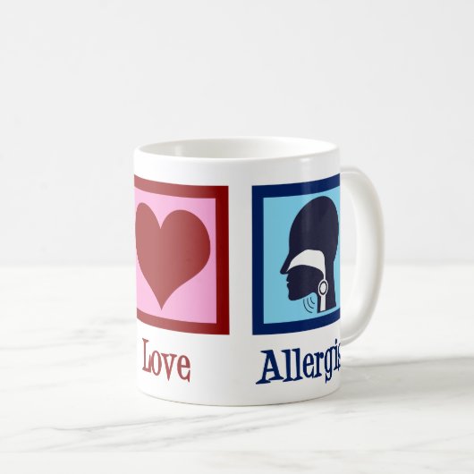 アレルギー医師の平和ラブアレルギー コーヒーマグカップ (正面右)