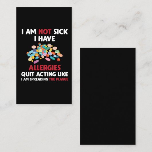 アレルギー患者の冗談アレルギー性ユーモアアレルギー 名刺 (正面/裏面)