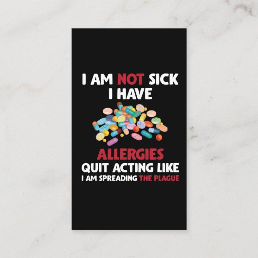 アレルギー患者の冗談アレルギー性ユーモアアレルギー 名刺 (正面)