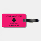 アレルギー注意深いIDのラベル ラゲッジタグ (裏面横)