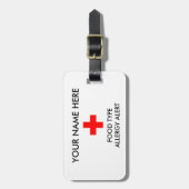 アレルギー注意深いID/ICEのラベル ラゲッジタグ (正面縦)