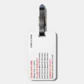 アレルギー注意深いID/ICEのラベル ラゲッジタグ (裏面縦)