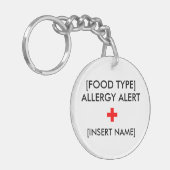 アレルギー注意深いKeychain キーホルダー (正面左)