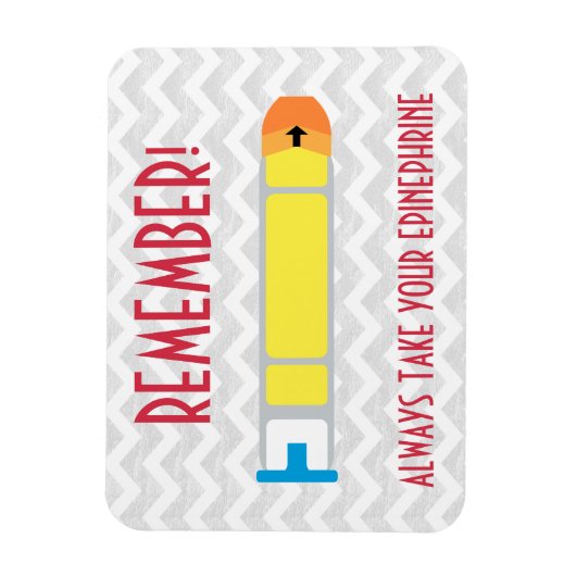 アレルギー用エピネフリン注意喚起マグネット マグネット (縦)