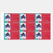 アレルギー警告キッズフォトメディカルエマージェンシーデイケア ラベル (シート)