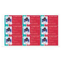 アレルギー警告キッズフォトメディカルエマージェンシーデイケア