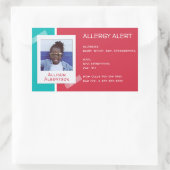 アレルギー警告キッズフォトメディカルエマージェンシーデイケア 長方形シール (バッグ)