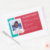 アレルギー警告キッズフォトメディカルエマージェンシーデイケア 長方形シール (封筒)