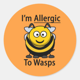 アレルギー警告ステッカー、wasp ラウンドシール