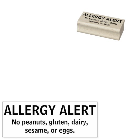 アレルギー警告パーソナライズされた複数のアレルギー子供 ラバースタンプ (押印)