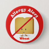 アレルギー警告ボタン |小麦 缶バッジ (正面)