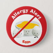 アレルギー警告ボタン | Eggs 缶バッジ (正面)