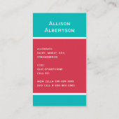 アレルギー警告児童写真医療救急デイケア コーリングカード (裏面)