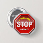 アレルギー警告：ピーナッツお願い！ 缶バッジ (正面&裏面)