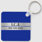 アレルギー警告DIYアレルギー性青色SILVERカドゥセウス キーホルダー (裏面)